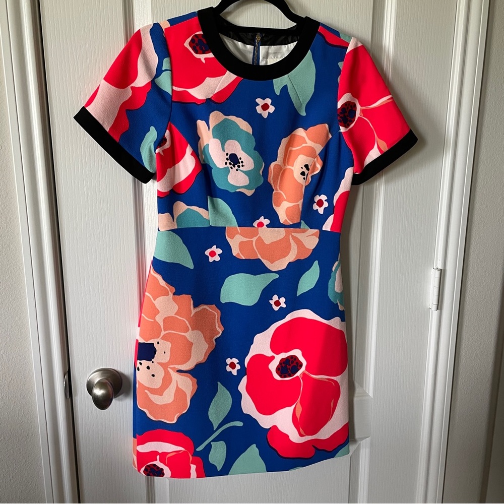 Kate Spade blue and red floral dress short sleeve size 4